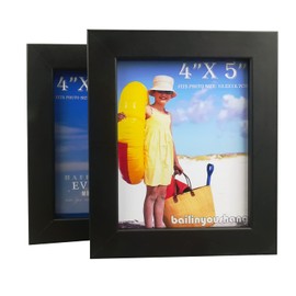 bailnyosa 4x5 Picture Frame Black - 5x4 Wooden Photo Frame - Made of Real Wood With plexiglass Photo Protection - Ready For Wall Hanging And Table Standing Display（Set of 2）…