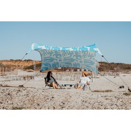 Neso Tents Grande Beach Tent, 7ft Tall, 9 x 9ft, Reinforced Corners and Cooler Pocket (Coastal Birds)