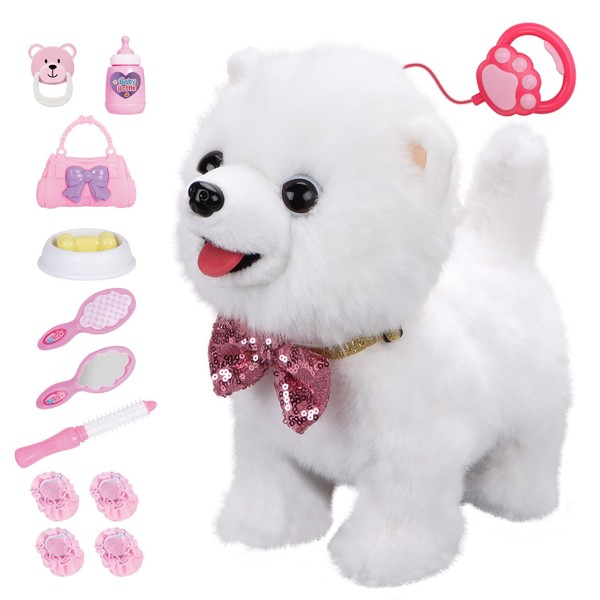 ZGZBLOCK Plush Toy Dog for Kids with Remote Control Leash,Interactive