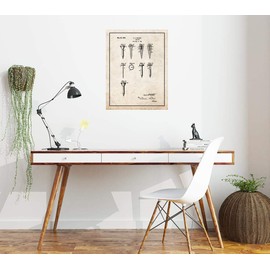 Golf Tee Patent Print Old Look with Border (8.5" x 11") M12596