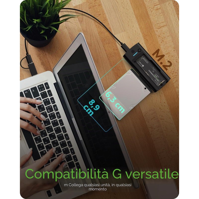 ICY BOX DockingStation per M.2 NVMe e SATA SSD/HDD (USB