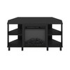 Furinno Jensen Corner Fireplace TV Stand with 4 Open Compartments