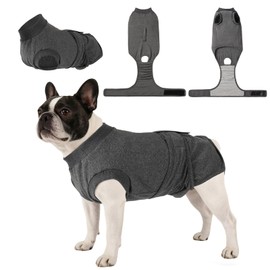 Dog Surgical Recovery Suit for Male & Female Small Dogs, Lightweight Anti‑Lick Belly Band & Spay Neuter Onesie, Soft Post‑Surgery No Lick Cone Alternative Wrap Grey L