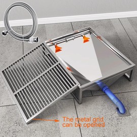 Flush Stainless Steel Pet Toilet, Dog Potty Toilet Training Tray, Open Toilet Pet Training Mat, Easy Cleaning, Keeps Protect Floor, for Medium to Large Dogs and Puppies (31.49x19.68in)