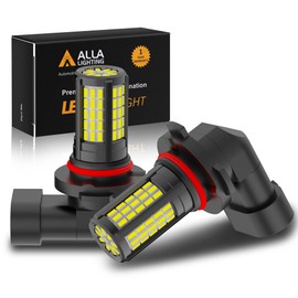 Alla Lighting Super Bright 3000Lms 9140 9145 H10 LED Fog Lights Bulbs, 6000K Xenon White 3014 84-SMD 12V PY20D 9155 Fog Lamps Replacement