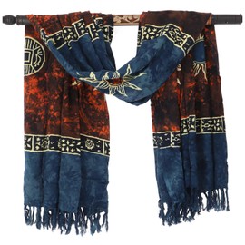 GURU SHOP Bali Batik Sarong, Wall Hanging, Wrap Skirt, Sarong Dress, Beach Towel, Men/Women, Orange, Synthetic, Size: One Size, Orange/1