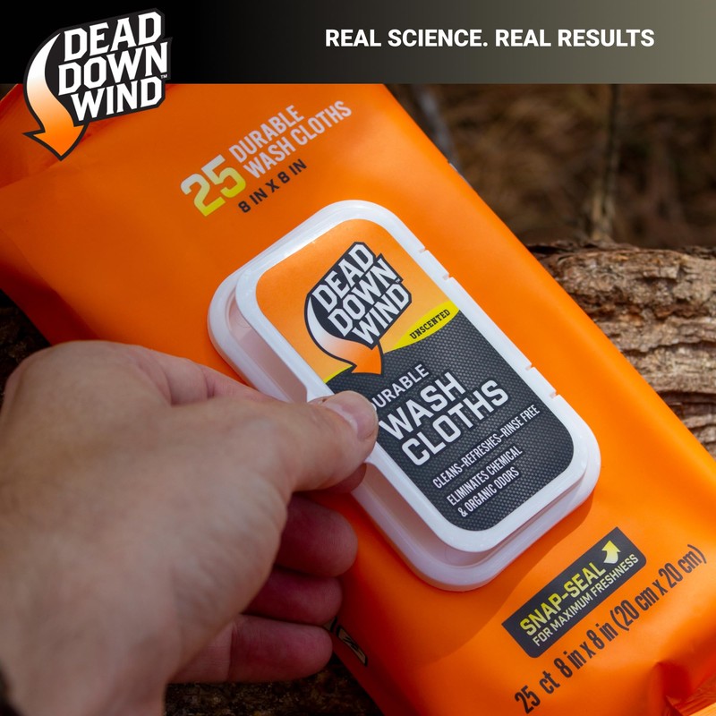 DEAD DOWN WIND Durable Wash Cloth W/Snap Lid Closure (25Ct)
