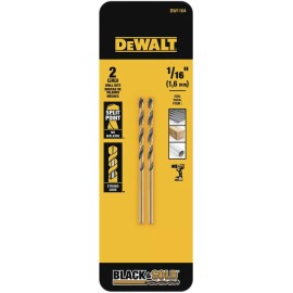 DeWalt Black & Gold 1/16 in. X 1.88 in. L High Speed Steel Drill Bit
