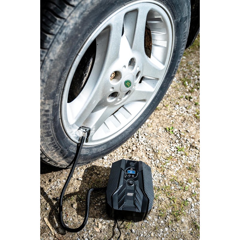 Maypole 12V Digital Compact Portable Air Compressor, 0-150PSI, Built-In LED