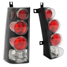 KUAFU Tail Lights Compatible with 1996-2002 Chevy Express/GMC Savana 1500 2500 3500 Taillights Driver Passenger Side (Black Housing & Clear Lens)