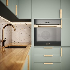 Sossai Wooden Furniture Handles Made of Oak | GAH01 | Hole Spacing 128 mm, Length 188 mm, Pack of 6