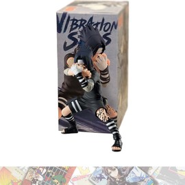 Uchiha Sasuk e II: 14cm Vibration Stars Statue Figurine Bundled with 1 A.C.G. Compatible Theme Trading Card (28551)