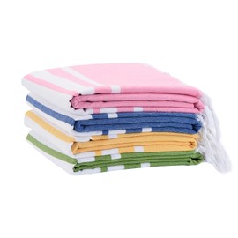 4 Pack Turkish Striped Beach Towels Bulk Oversized 39"x71" Large Bath and Pool Set Quick Dry Lightweight Travel Towel for Adult,100% Cotton