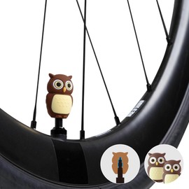 BONE Character Tire Valve Stem Cap (2 Packs), Cute Cartoon Owl Tire Valve Stem Cover for Bikes & Scooters, Waterproof & Corrosion-Resistant Silicone Tire Cap Cover for Cars (2-Pack - Owl Wes)