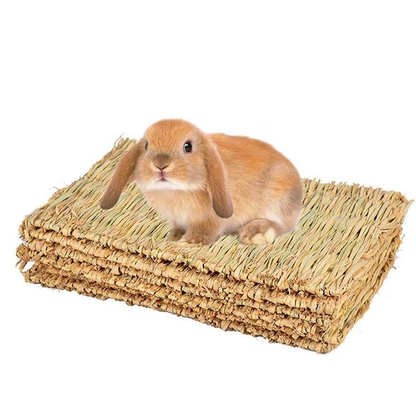 Grasmatte für Kaninchen, Kaninchen, Kauspielzeug, gewebte Bettmatte für Meerschweinchen, Chinchilla,