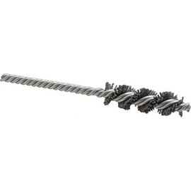 Osborn - 5/8" Brush Diam, 2" Brush Length, 5" OAL, Silicon Carbide Abrasive, 80 Grit Tube Brush - Medium Grade, Nylon Filament, Helical Brush, 0.208 Shank (6 Pack)