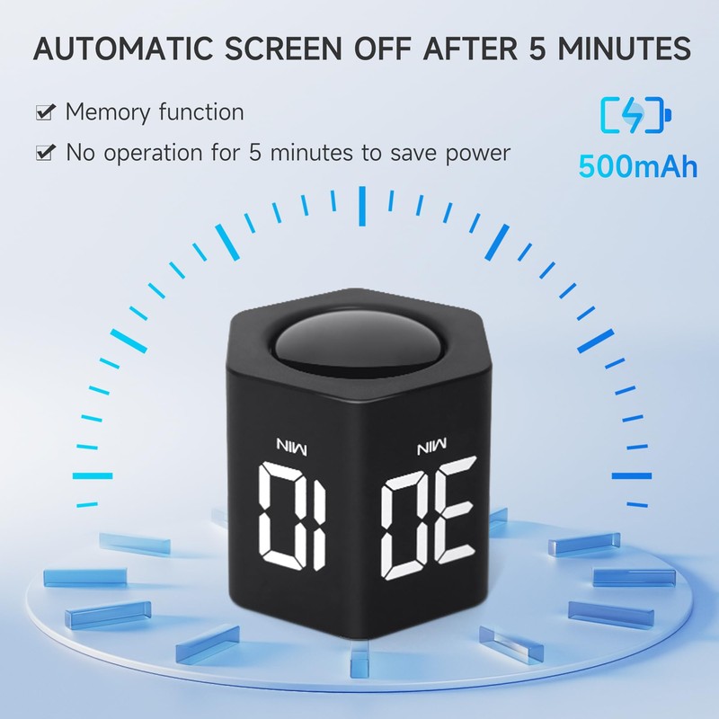 Exlliy Productivity Timer 1, 5, 10, 30, 60 Minutes Preset,
