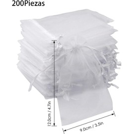 200 Bolsitas De Organza, Reutilizables Para Fiestas Y Eventos Especiales, Bolsas De Organza Elegantes Para Presentaciones Y Detalles