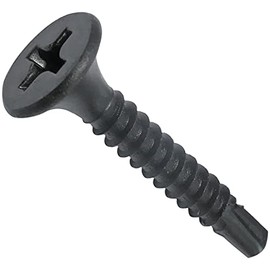 AERZETIX - C48411 - Set of 100 Self-Drilling Screws Drywall Screws for Plasterboard Diameter 3.5 x 25 mm - Countersunk Trumpet Head - Phillips - DIN 18182 - Made of Blackened Steel