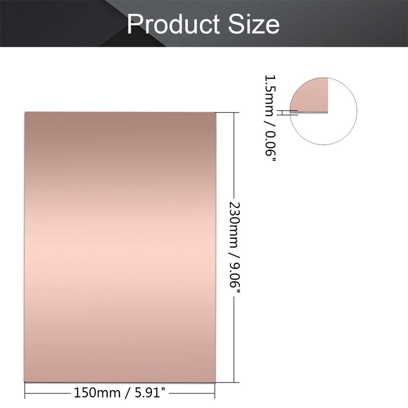 Fielect Double-Sided Copper Clad Laminate PCB Circuit Board 200x200mm 1.5mm