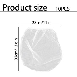 Tabanzhe 1 Gallon Paint Strainer Bags-10PCS White Fine Mesh Bucket Strainer with Elastic Top Opening Mesh Filters Bag for Paint Gardening