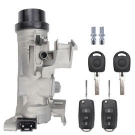 USTAR Ignition Switch Lock Cylinder Assembly with Key Compatible with VW Jetta 2006-2018, Golf 2004-2007 2010 2011, EOS 2007-2011, Rabbit 2006-2009, Tiguan 2008-2011 Replaces# 1K0905851 1K0905851B