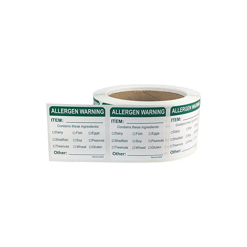 General Food Allergen Allergy Warning Removable Stickers, 51 mm 2
