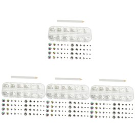 Healeved 4sets Nail Art Glitter Rhinestones DIY Craft Bling Diamonds for Nails Face Makeup