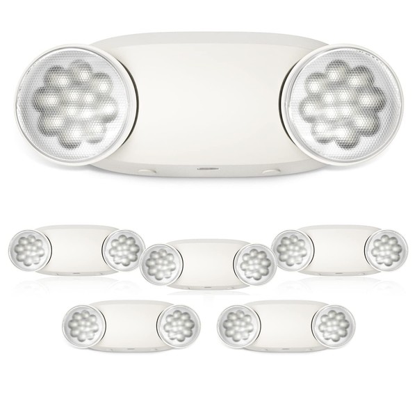 FREELICHT 6 Pack Emergency Light, Emergency Lights for Business,Hard Wired,LED