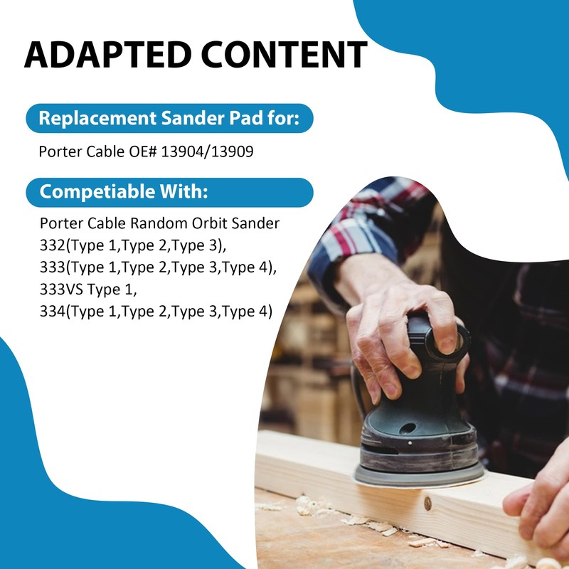 5 Inch Sander Replacement Pad 2 Pack, Competiable with Porter