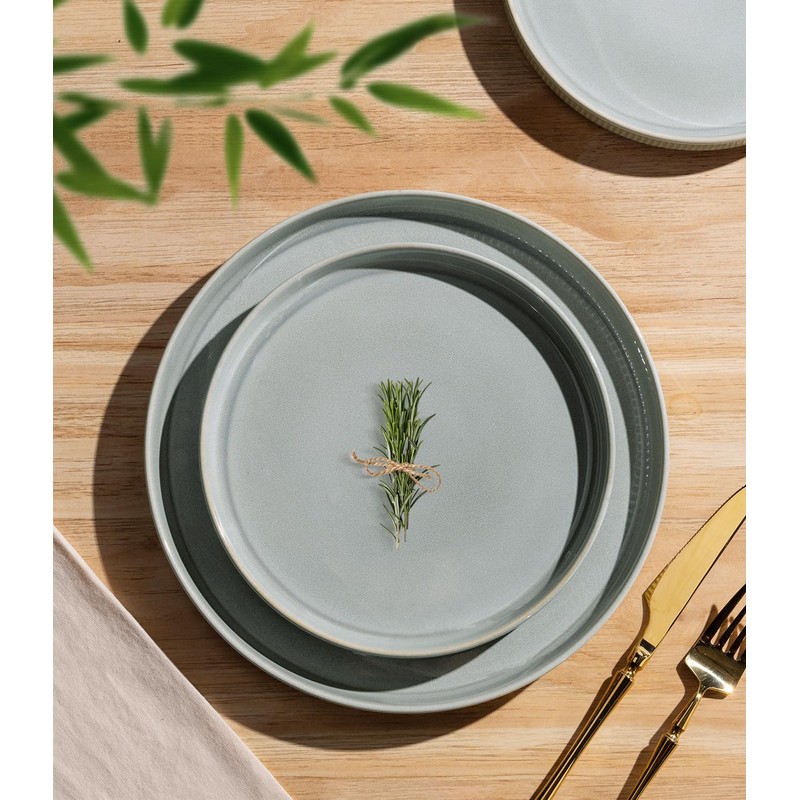 TheTerra Ceramic Dinnerware Sets for 4, 12 Pieces Porcelain Lightweight