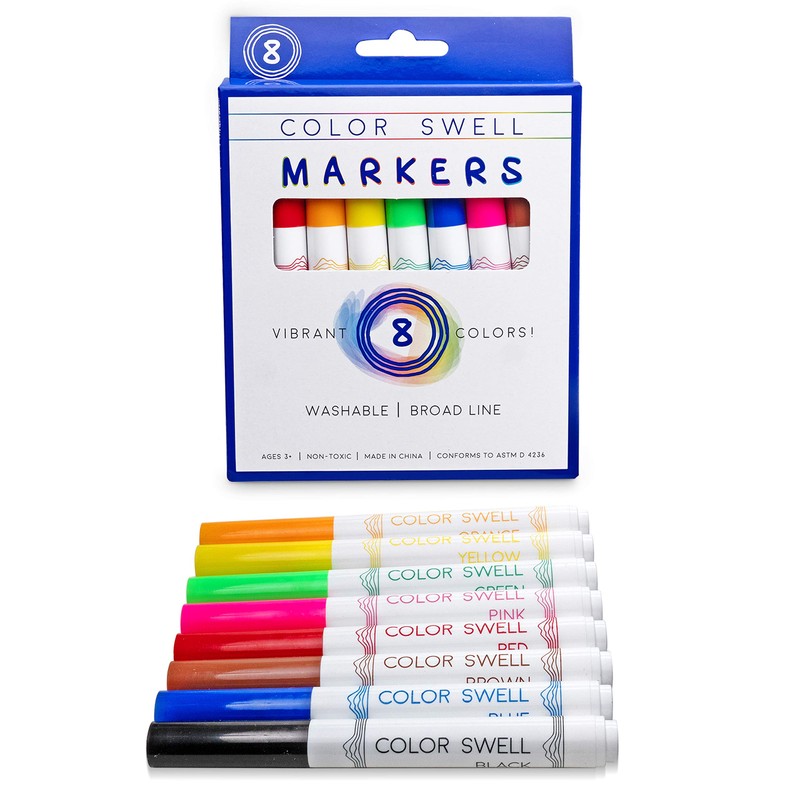 Color Swell Washable Markers Bulk Pack 2 Sets 8 Count
