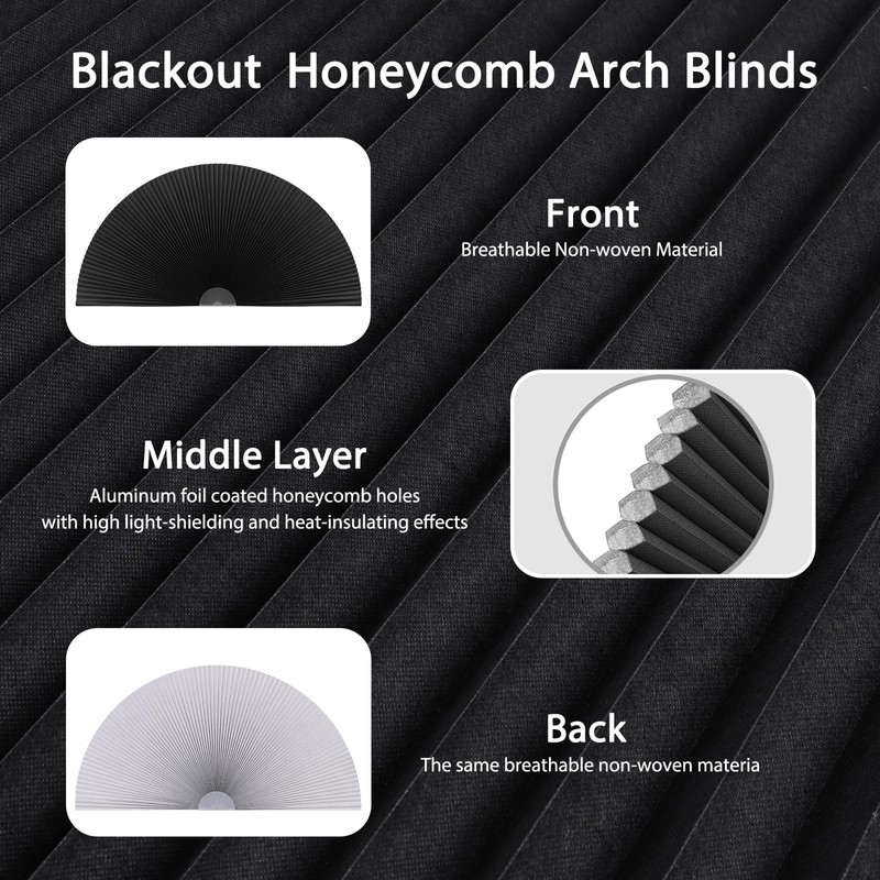 Arch Window Shade Blackout Cellular Shades Half Circle Moon Small
