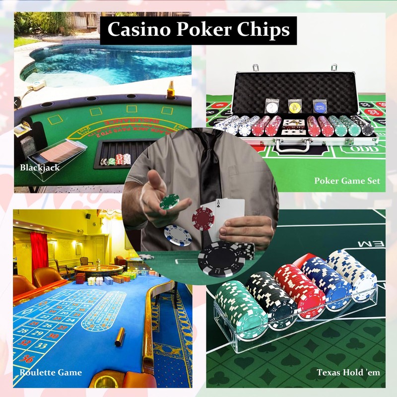 SEETOOOGAMES Casino Poker Chips Clay - 200pc 11.5g Gambling Chips