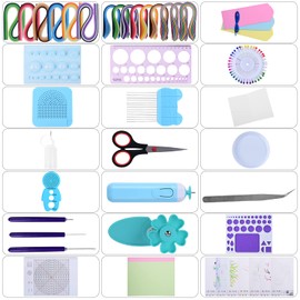 Quilling Kit with 1860 Paper Strips 39cm/54cm and Quilling Tools Like Quilling Pen Slotted Tool Paper Rolling Electric Pen Template Board Quilling DIY Tool Grid Guide Paper Design Drawings Scissors
