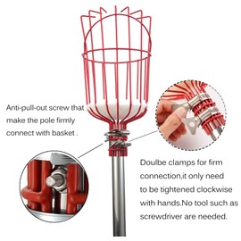 COCONUT Fruit Picker Pole with Basket Telescoping, 10 FT Fruit Picker Tool for Mango Orange Lemon Apple, Fruits Catcher Tree Picker for Getting Fruits