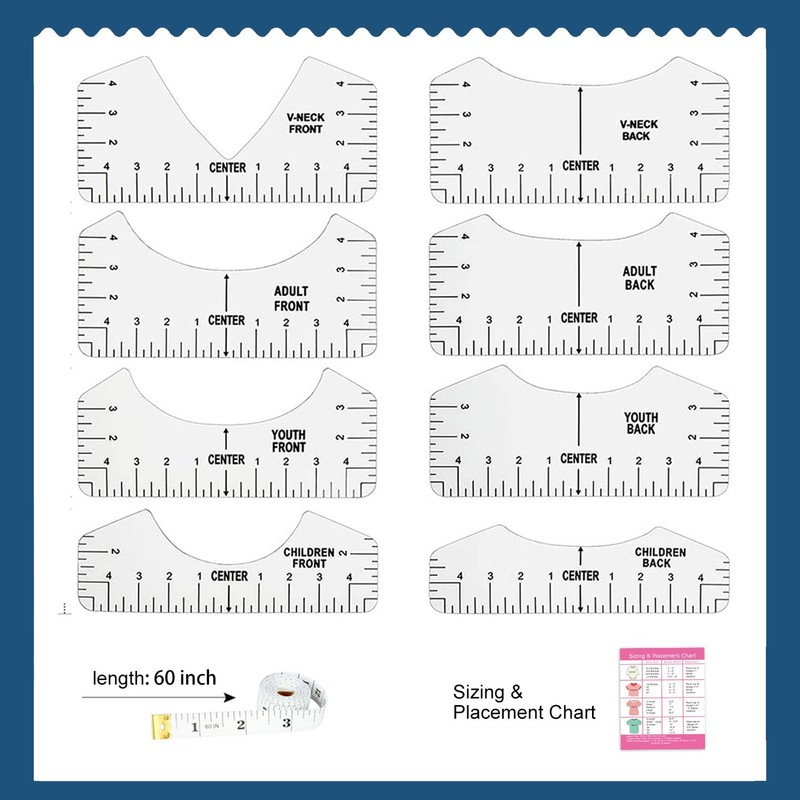 Tshirt Ruler Guide for Vinyl Alignment - Tee Shirt Centering