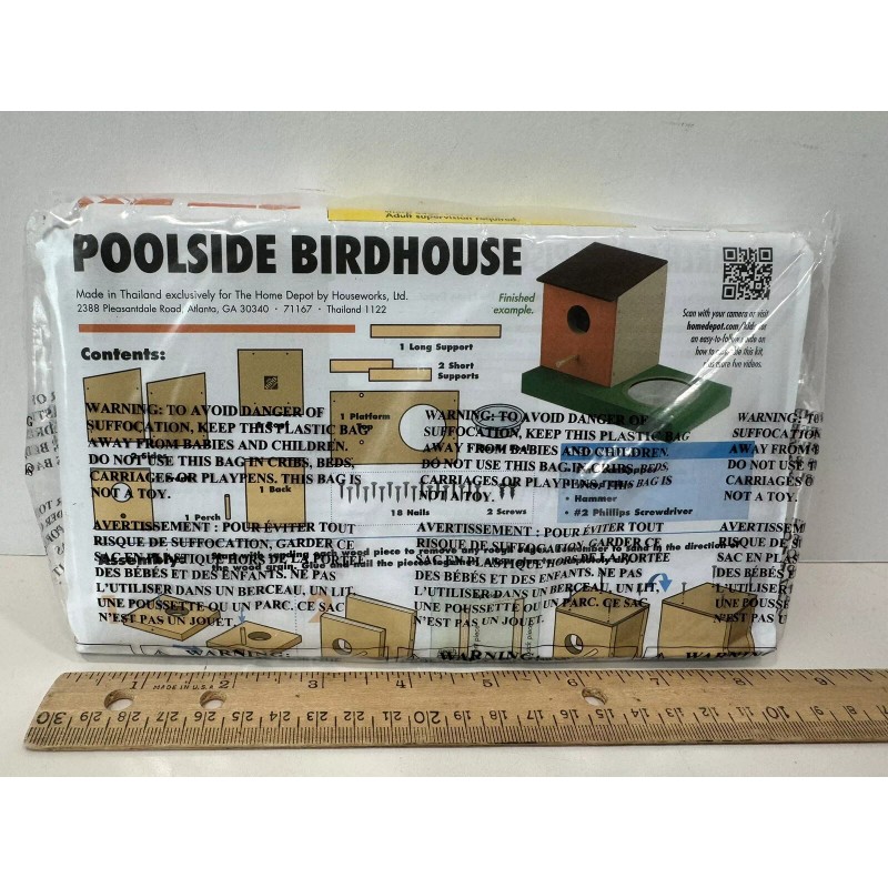 Home Depot Poolside Birdhouse Kids Workshop Kit with Pin April