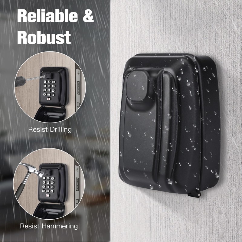 Thlevel Key Lock Box for Outside, Key Safe Wall Mounted