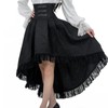 Fiamll Women's Gothic Steampunk Skirt Victorian Pirate Skirt with High Waist and Ruffle, black