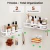 Orimade Adhesive Shower Caddy Soap Dish Holder Shelf with 5