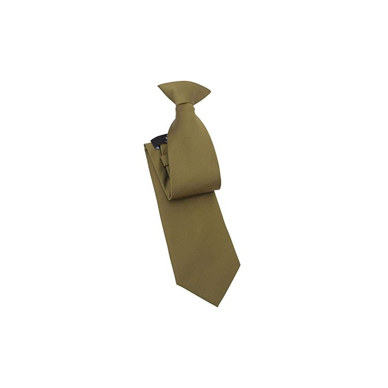 DQT Men's Plain Twill Wedding Formal Clip On Tie -