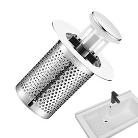 Bathroom Sink Stopper, Bathroom Sink Drain Pop Up Stopper, Stainless Steel Hair Catcher, Washroom Floor Drain Strainer, Bath Tub Drain Protector, Anti Clogging Drain Filter