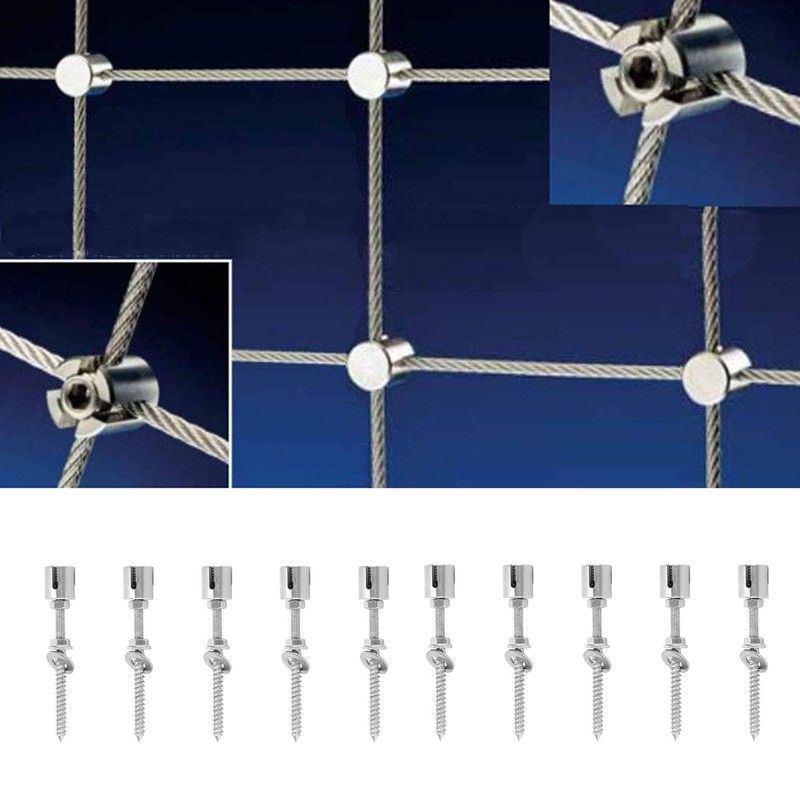 10Pcs Cross Cable Clamps 316 Stainless Steel Corrosion Resistant Cross