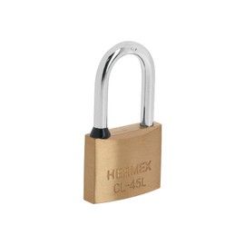 Brass padlock, 45mm, hook long, blister