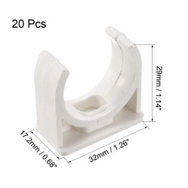 uxcell PVC Water Pipe 20mm Clamps Clips, Fit for 20mm/0.79 Inch OD TV Trays Tubing Hose Hanger Support Pex Tubing, 20Pcs