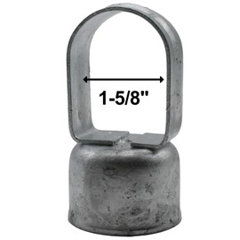 Jake Sales Chain Link Fence Loop Cap Eye Top - Use for 2-3/8" Outside Diameter Fence Posts and 1-5/8" Top Rail Outside Diameter Pipe - Galvanized Steel Chain Link Fence Eye Top Loop Cap