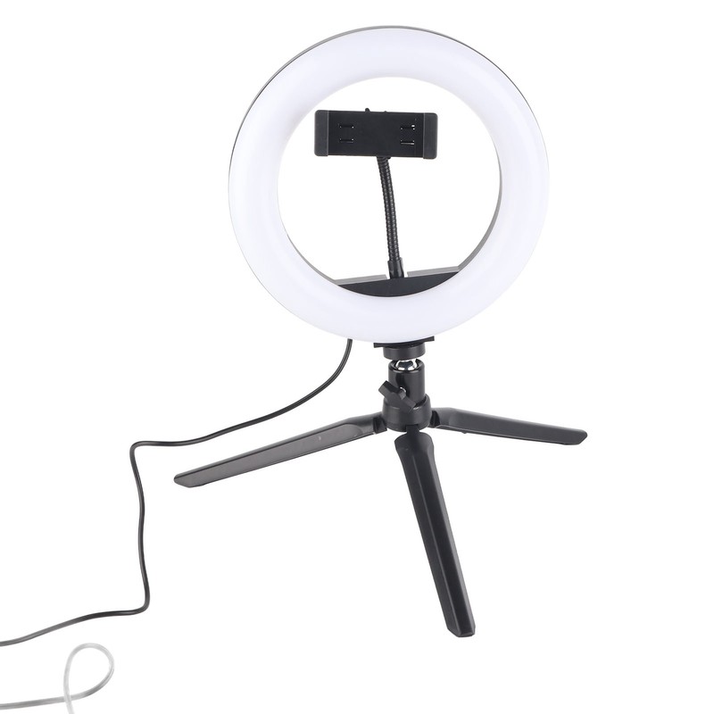 UN‑206 3‑Color 20cm Ring Light LED Tripod Stand Arc Fill