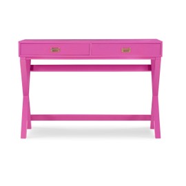 Linon PG138RSP01U Linon Home Decor Peggy Raspberry Pink Writing Desk Desk, Raspberry Pink, 44"W x 20"D x 30"H