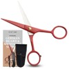Ontaki Beard Scissors & Mustache Scissors - 5-Inch, True Red